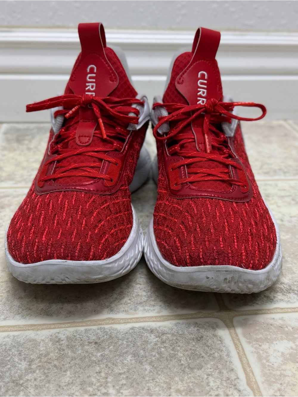 Under Armour Curry Flow 8 Basketball Shoes Red White Men’s Size 11 - Picture 5 of 10